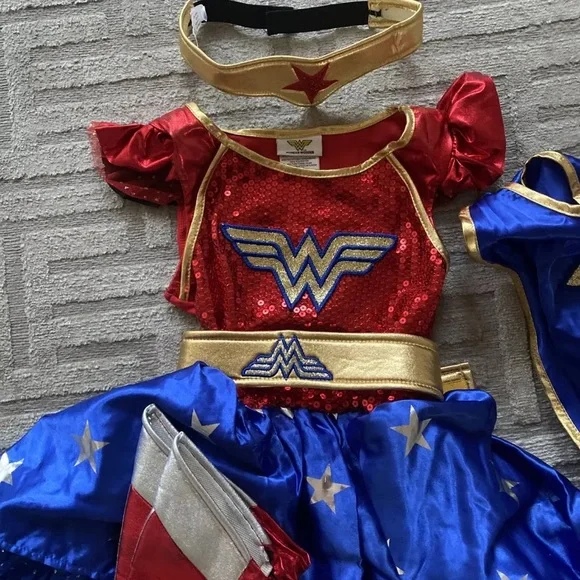 wonder women super hero halloween kids cape dress set small dc full costume
